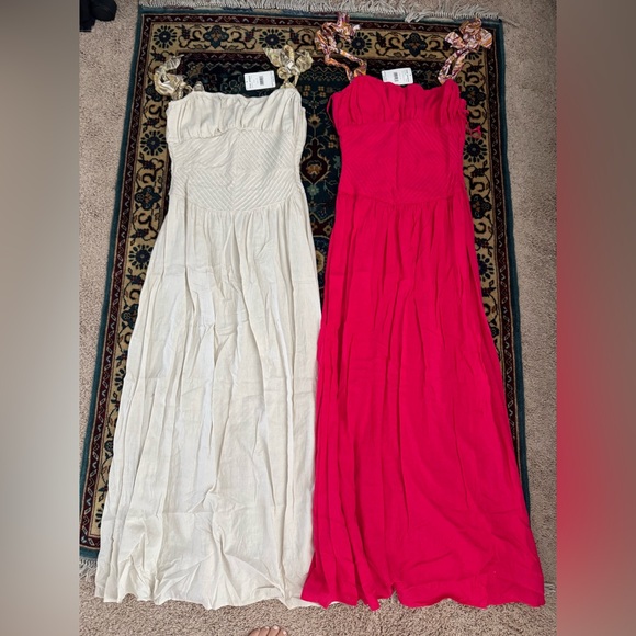 Free People Strapless Cream and Red Dresses - Picture 1 of 4